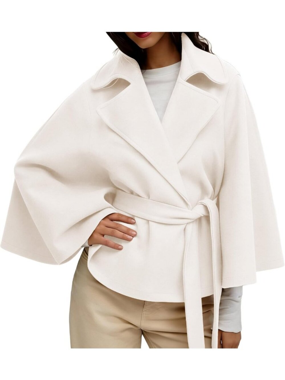 Stylish Women's Cape Coat Poncho Pea Coat - Cozy Winter Outerwear Jacket